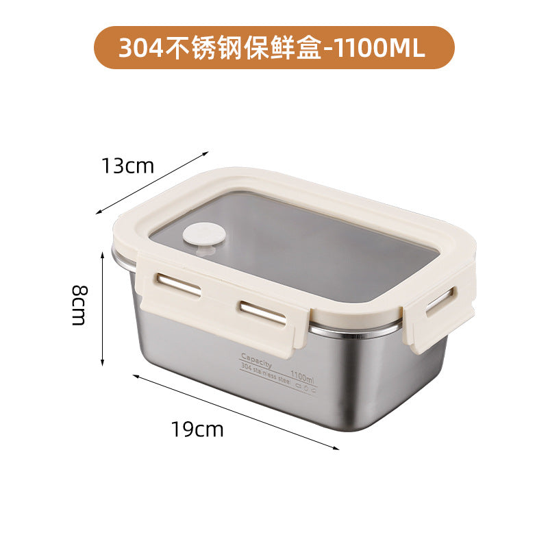 304 stainless steel fresh-keeping box pp cover sealed fresh-keeping box office worker small lunch box fruit bento box packing box