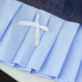 spring/summer new arrival: girls' ruffle-neck flutter sleeve top and denim skirt two-piece set with bow detail