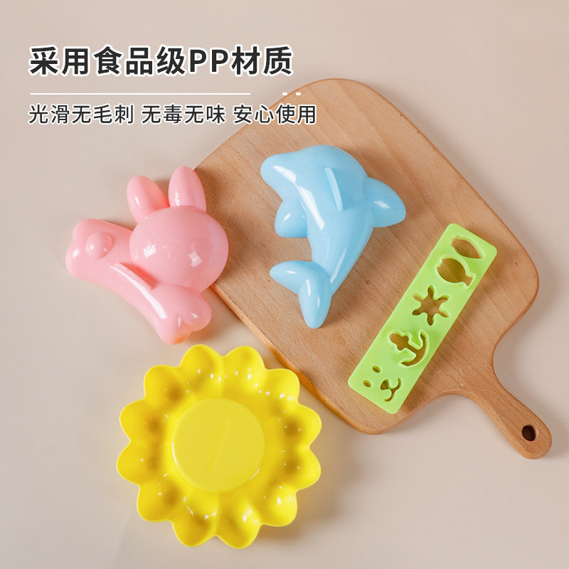 4pc dolphin rabbit rice ball mold cartoon shape curry rice mold kitchen diy rice ball mold