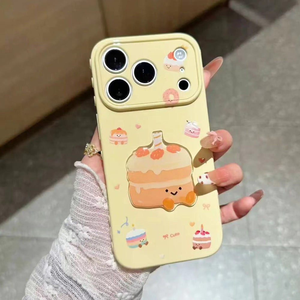 Strawberry cake design iphone 16/17 shockproof case with heart-shaped side accents - instantly transforms your phone! compatible with iphone 17 pro max