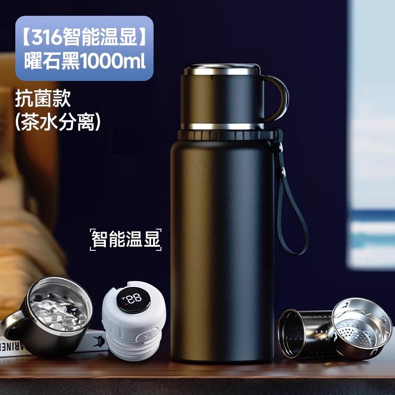 Warm display thermos cup large capacity 316 thermos kettle tea water separation water cup men outdoor kettle gift cup