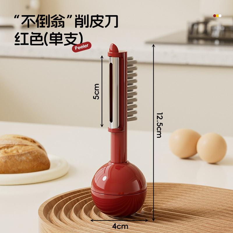 Creative tumbler vertical peeler with cleaning brush - versatile, convenient, and multi-functional peeling tool for soft and hard produce