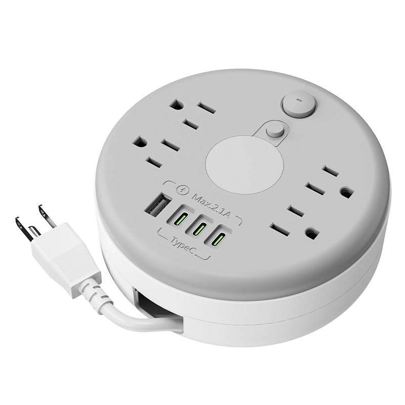 Us standard travel adapter power strip with 4 outlets, pd usb, for home use in the us, canada, and mexico