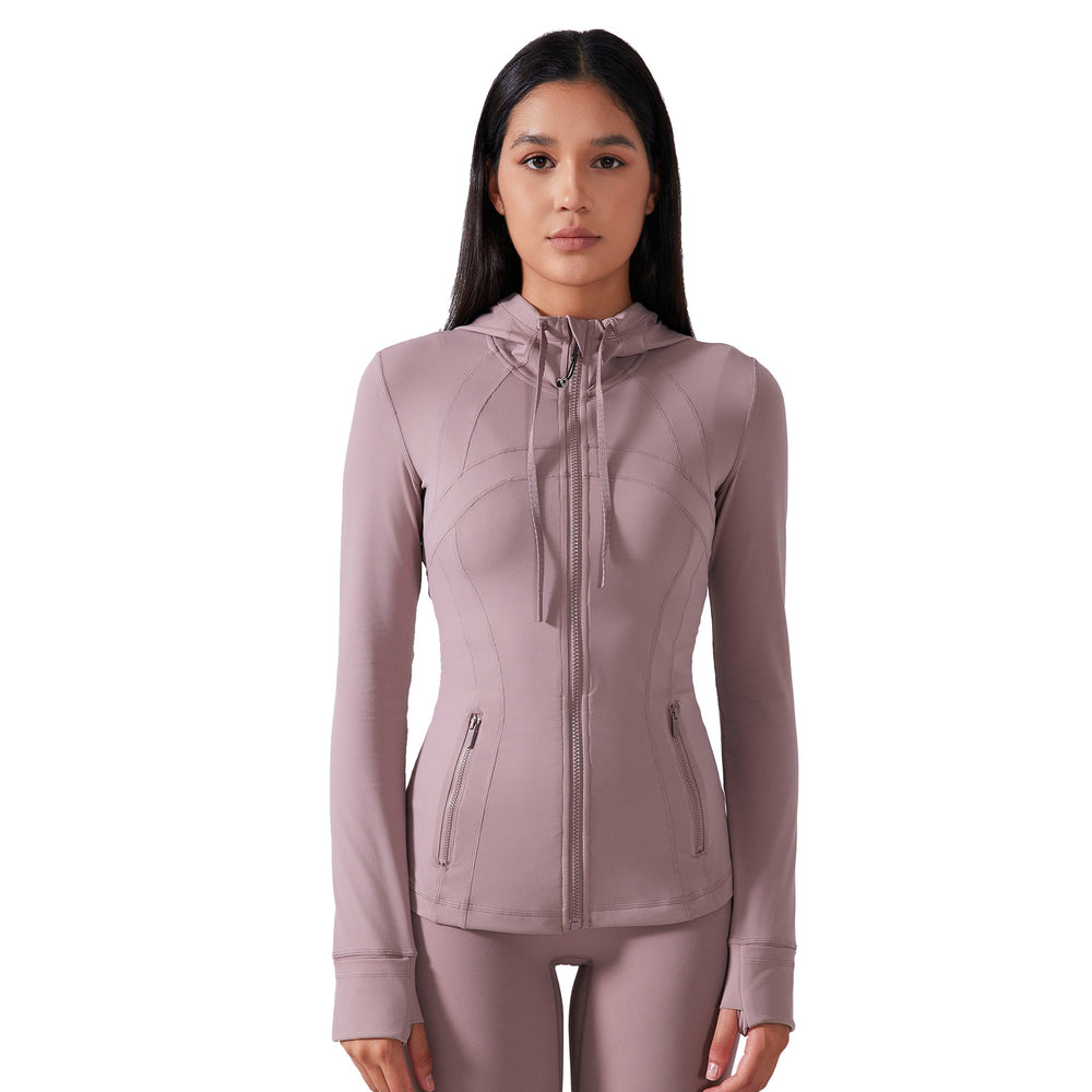 Women's yoga jacket - new hooded drawstring jacket, slim fit, versatile, slimming, running, sports & fitness apparel daw204