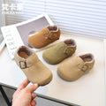Fankahao kids two cotton birkenstock shoes winternew arrivalk-stylegirl soft bottom small leather shoes retro beanie shoes