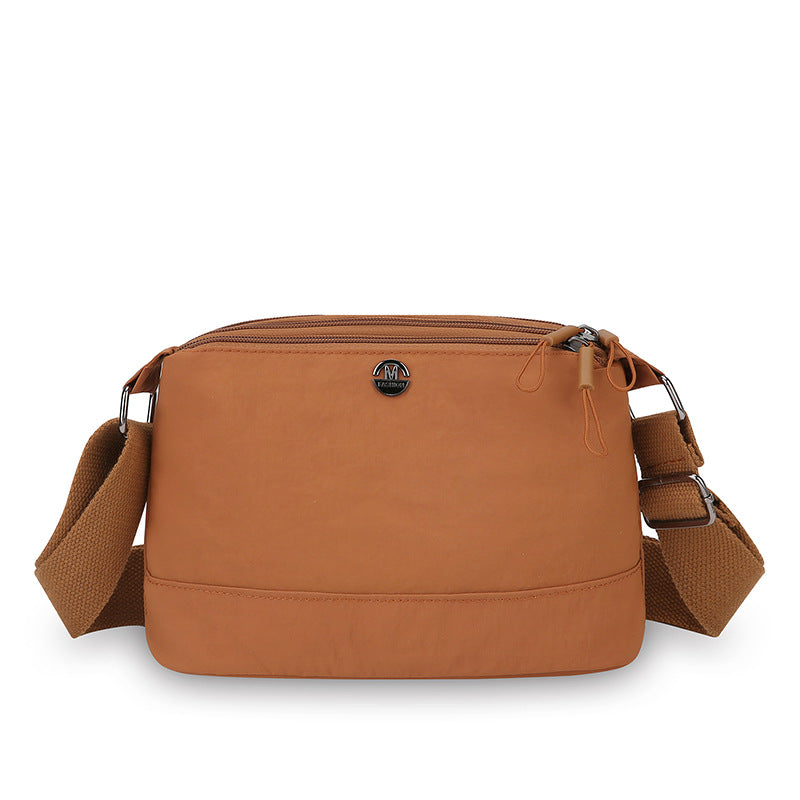 Simple casual nylon messenger bag women's  new lightweight shoulder bag multi-layer storage Korean version of foreign style small square bag