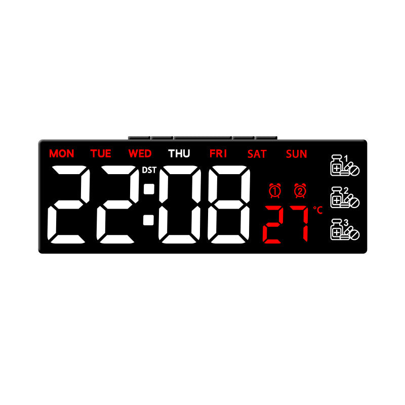 New Multifunctional Electronic Clock Simple and Stylish Alarm Clock Medicine Box Reminder LED Clock Bedside Desk Clock 6679