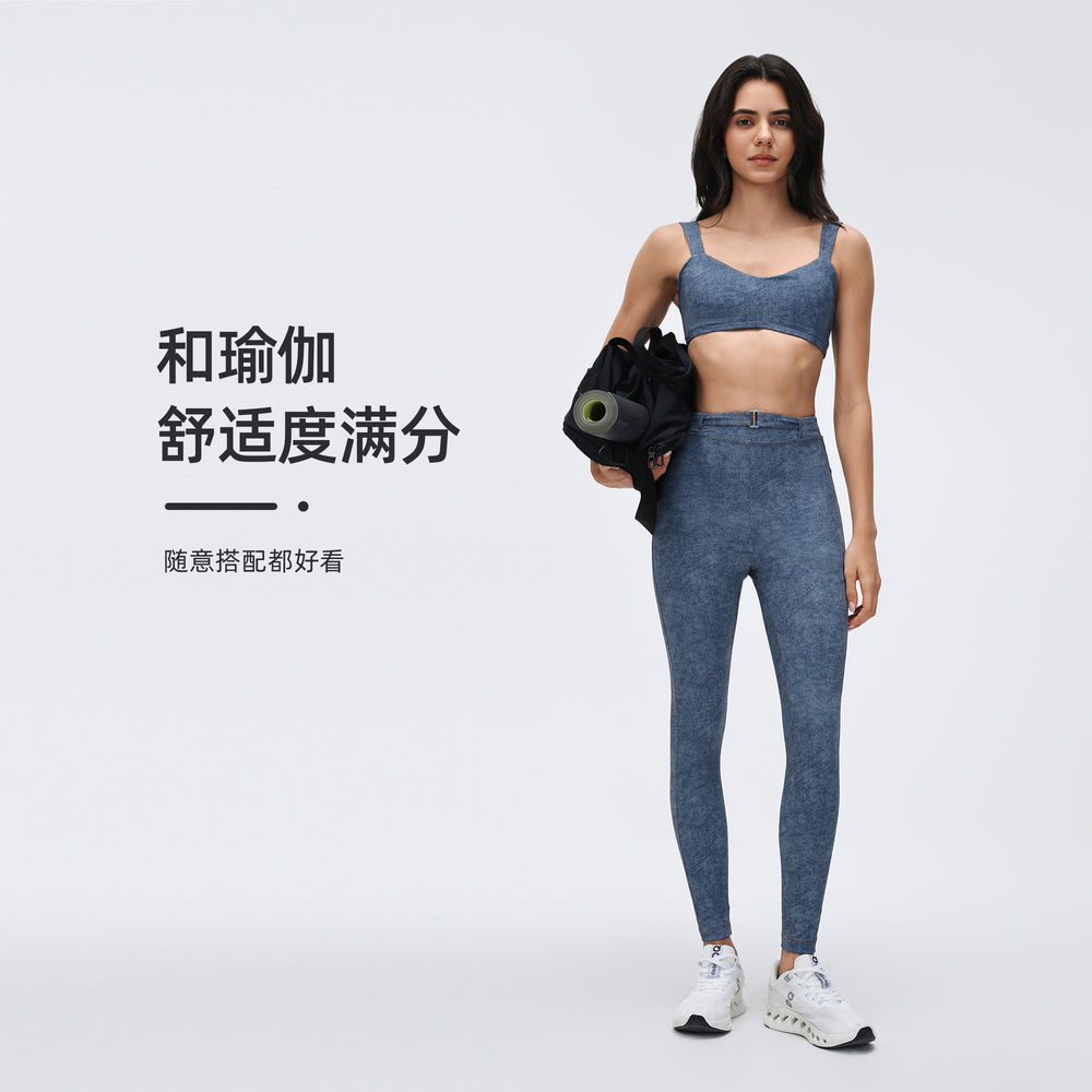 Sling denim style tube top push-up auxiliary breast sports intimates shock-absorbing anti-sagging fitness yoga bra d26063