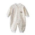 Infant and toddler pure cotton class a onesies, spring and autumn styles, long-sleeved rompers for baby boys and girls, seamless cartoon hooded pajamas, children's clothing
