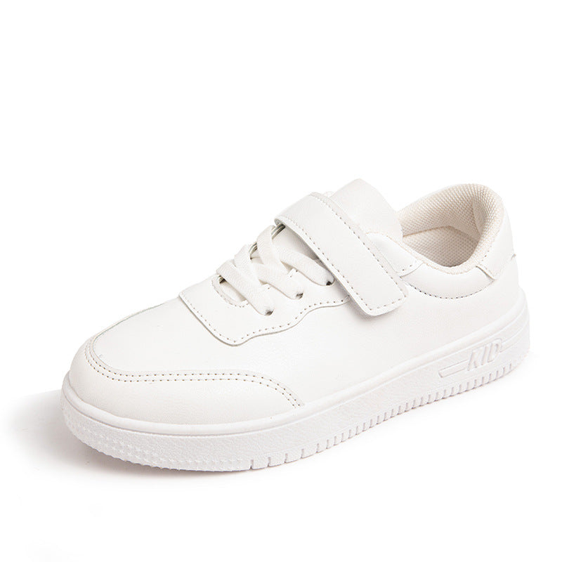 Children's school performance small white shoes Velcro soft-soled sports shoes spring and autumn boys and girls low-top casual shoes