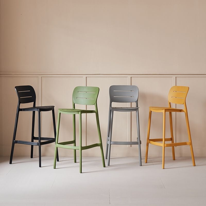 Nordic designer bar stool - modern minimalist, light luxury plastic bar chair, stackable, trendy bar outdoor high stool