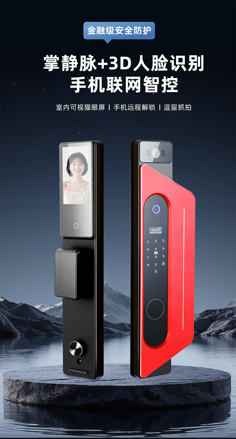 Precision-crafted ai face recognition smart lock 4.5inch - sentinel visual peephole screen fingerprint door lock