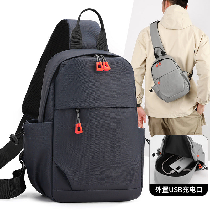 Breast bag  new men's handbag leisure sports cycling messenger bag Korean version trendy fashion simple shoulder bag