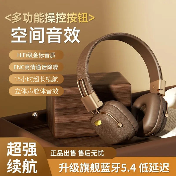 Retro style bluetooth headset wireless long battery life headset head-mounted Huaqiangbei  popular direct sales wholesale