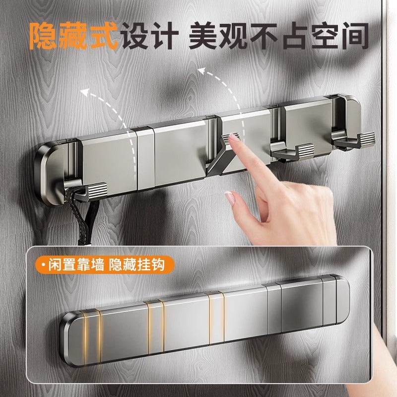 No punching, foldable invisible hook, bathroom entrance after entering the door, bedroom wall hanging storage clothes row hook