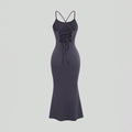 Amazon cross-border fashion style sexy hot girl cross backless dress summer silm hip-covering mermaid suspender skirt