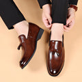 Summer new men's leather shoes - plus size business formal casual dress shoes - wedding lace-up men's footwear