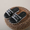 Women's summer new arrivals: unique chunky platform sequin slides - versatile indoor/outdoor non-slip thong sandals