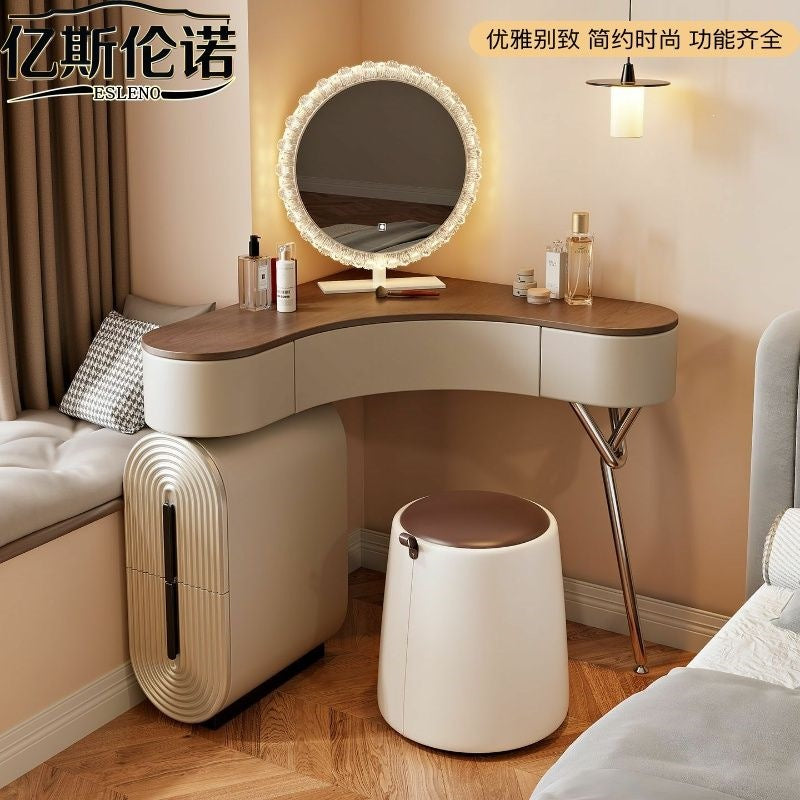 Yisilunnuo medieval style corner dressing table and chest of drawers all-in-one corner small apartment triangular classy makeup table
