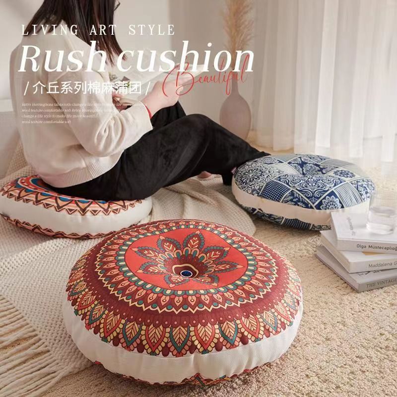 Ethnic style futon cushion meditation meditation floor pillow thickened round balcony window sill floor tatami seat