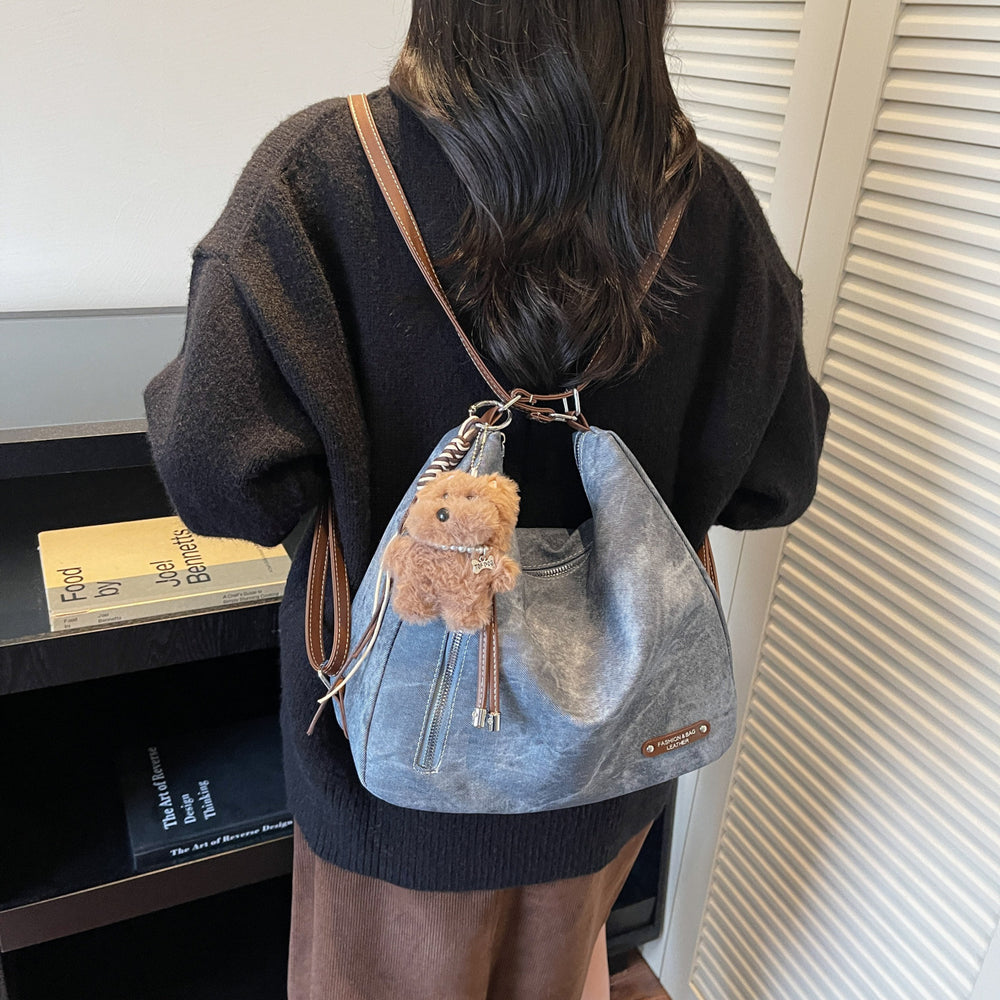 retro large capacity bag women's 2025 autumn/winter new casual shoulder bag crossbody bag fashionable versatile backpack