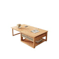 Solid wood lift-top coffee table & dining table combo - perfect for small living spaces, japanese-inspired minimalist modern style, light luxury creative double-layer table
