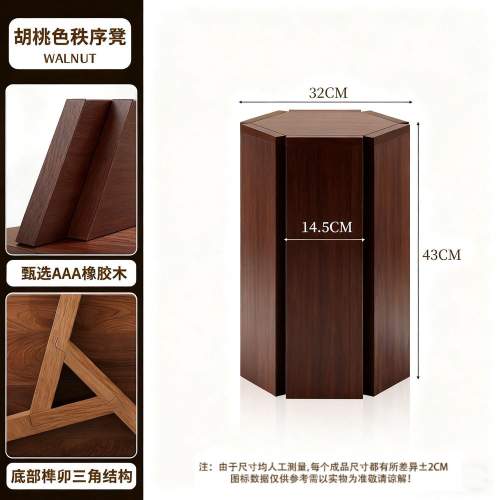 Solid wood stool for home stackable order stool thickened combination stool stacking stool side table round stool spare dining table high stool