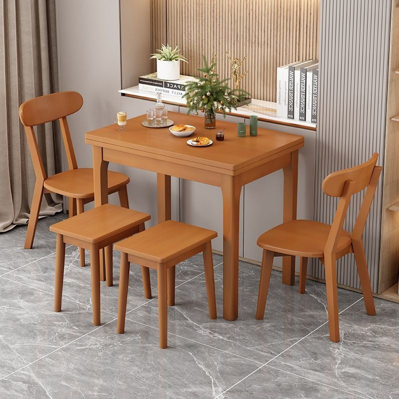Dining tablefor homesmall apartment solid wood foldable dining table modern casual multifunctional rotatethickened desktop dining table