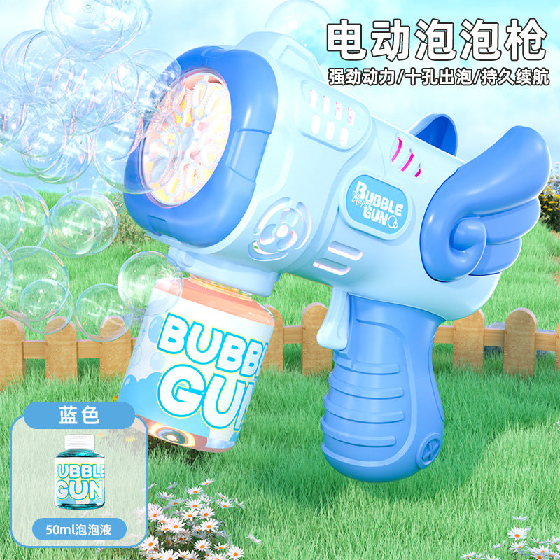 New arrival: trending handheld electric angel bubble machine for kids - fully automatic bubble gun, perfect for street vending and wholesale