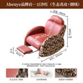 Napping lounge chair for home living room lazy casual single sofa chair genuine leather solid wood home balcony italian rocking chair