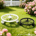 Metal movable flower pot tray wrought iron flower stand roller flower pot base universal wheel movable flower pot stand cross-border