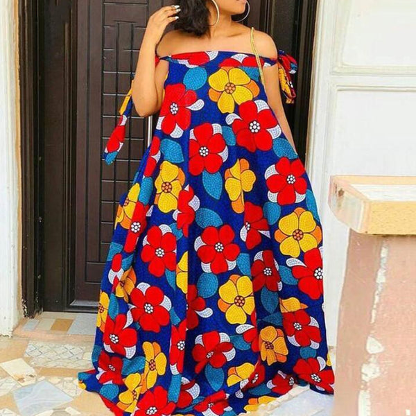 WT2338 sexy European and American floral beach skirt, off-the-shoulder, bandage skirt, nightclub dress