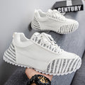 2025 winter men's trendy casual shoes: versatile, breathable mesh, fashionable soft sole, lightweight korean style running sneakers