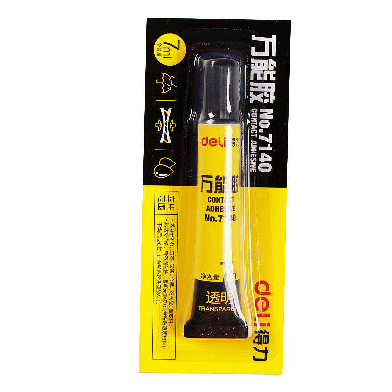Deli stationery 71.40 million glue 7ml sticky leather wood metal glass porcelain fixed glue wholesale