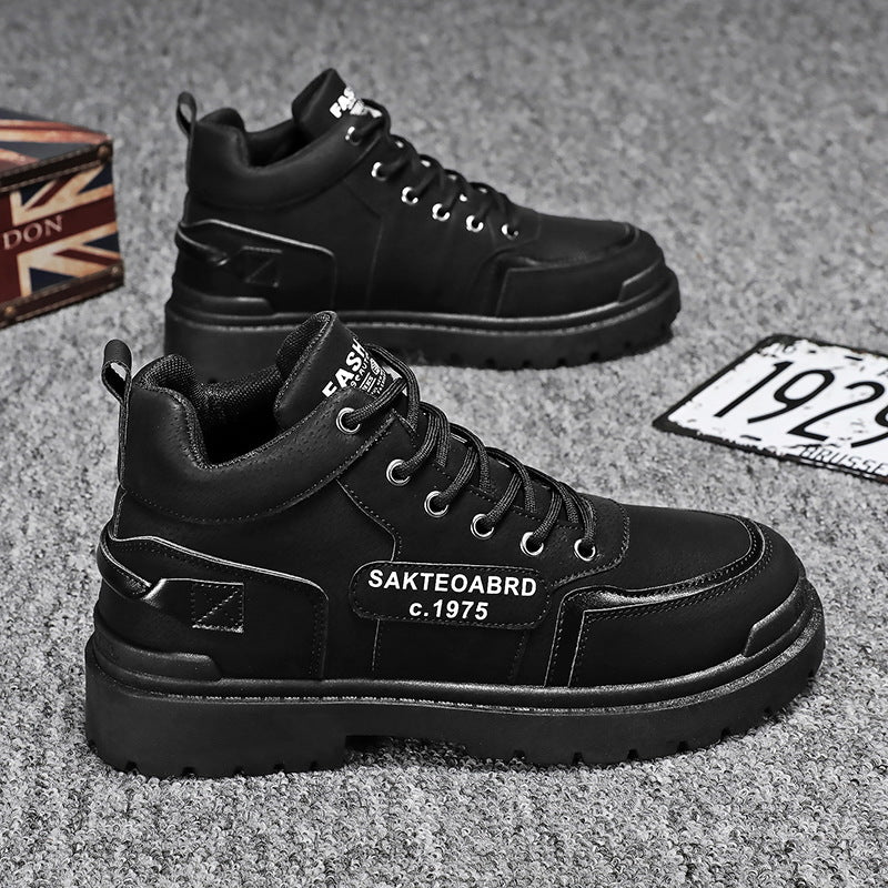 Men's martin boots - 2026 spring new collection: retro british style, versatile work boots, thick-soled, non-slip, athletic snow boots