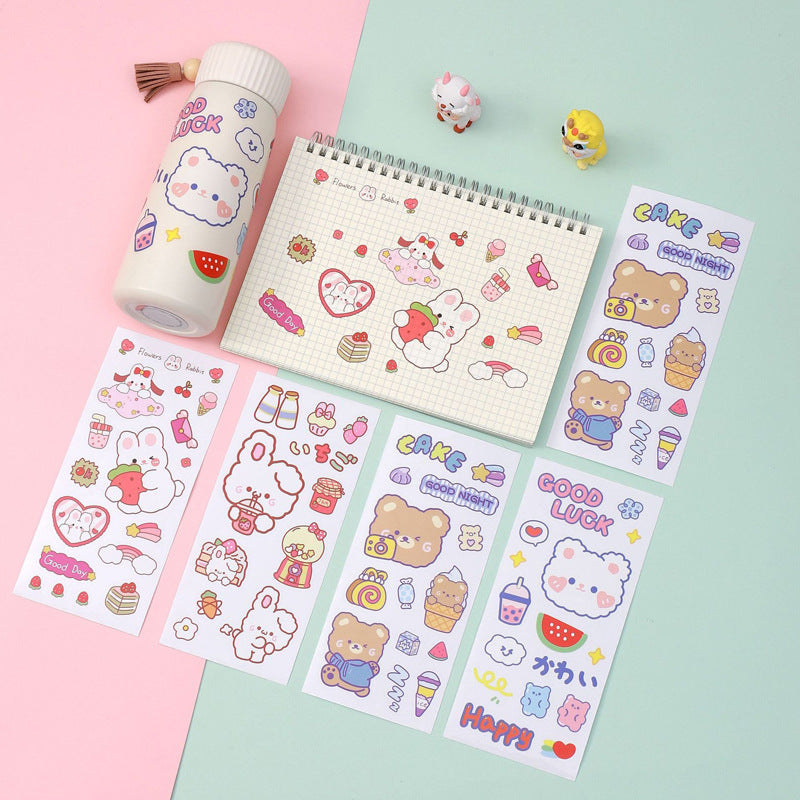 Cute stickers - korean style cartoon ins stickers for kids, journaling, book cover sealing, scrapbooking, and goo card decoration