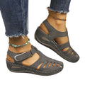 Exportnew arrival2026summer wedge thick sole sandals women's shoes cross-border large size car line wedge toe thick sole sandals