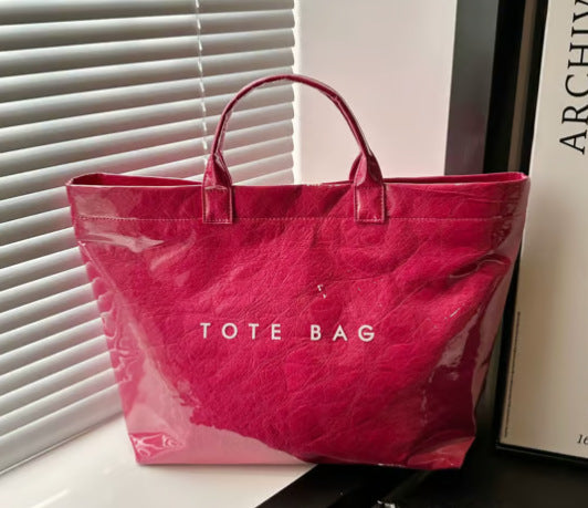 Customized washed composite DuPont paper bag Customized kraft paper tote bag Textured waterproof handbag Environmental protection bag tide