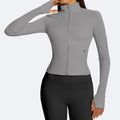 Fall and winternew arrival yoga sports jacket silmoutwear tight sports tops training running fitness clothing outwear women
