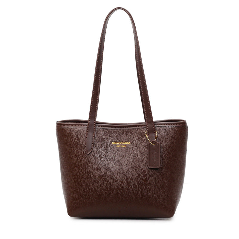 Minimalist solid color shoulder bag for women - new autumn 2025 collection, high-end versatile style, bestselling tote bag with premium texture