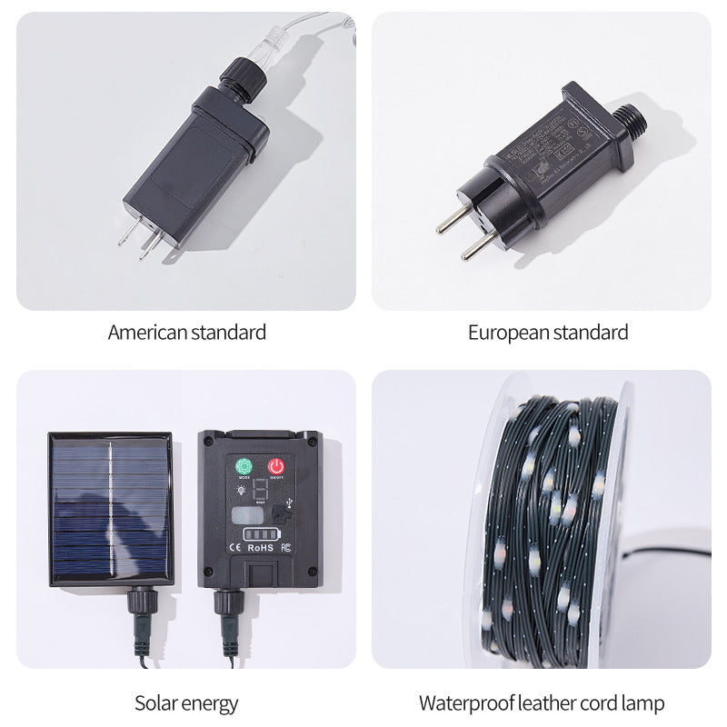 Leather coil disk ambient light string outdoor courtyard indoor room decoration lighting decorative light string LED luminous lights