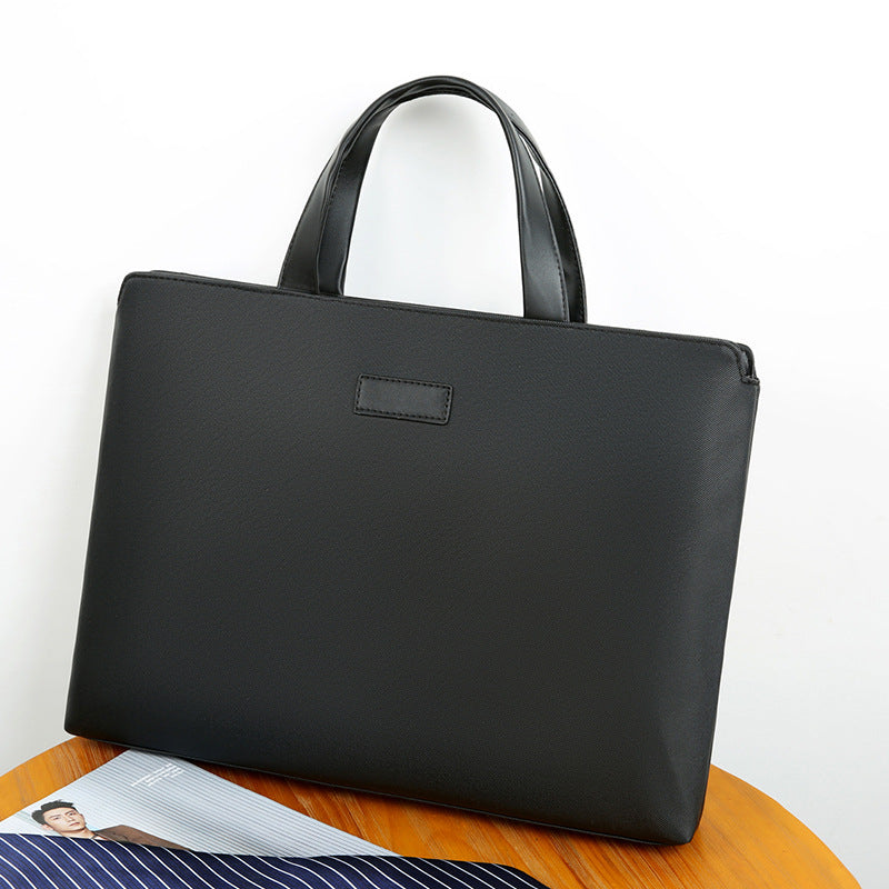 New men's fashion trend horizontal bag business meeting document bag portable briefcase large capacity high value