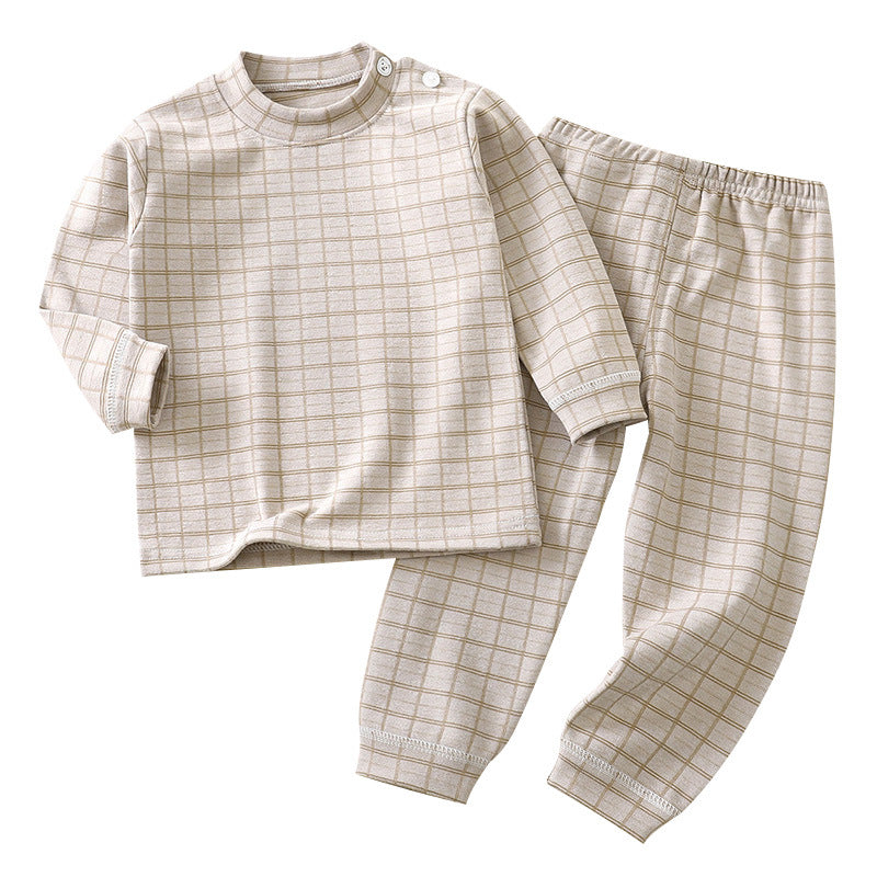 Kids home wear suitfall and winter boys autumn clothes and long pants children's german velvet pajamas girl bottomheattechintimates