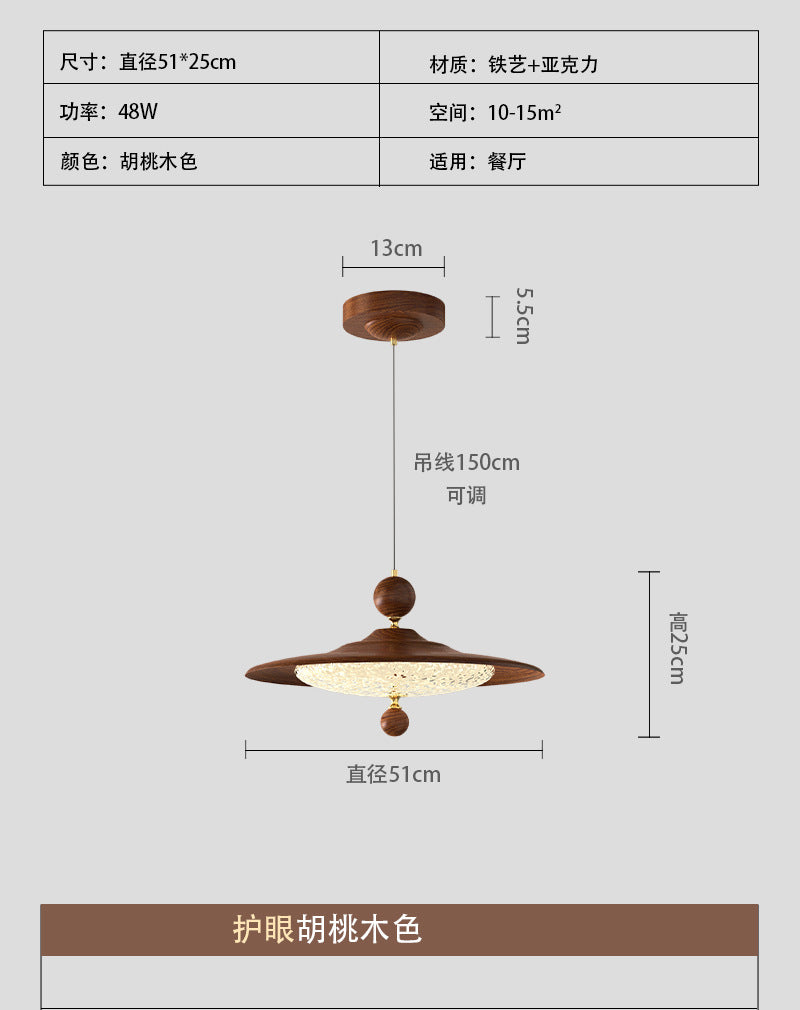 French antique restaurant chandelier retro walnut color dining table bar light creative personality art bedroom lighting