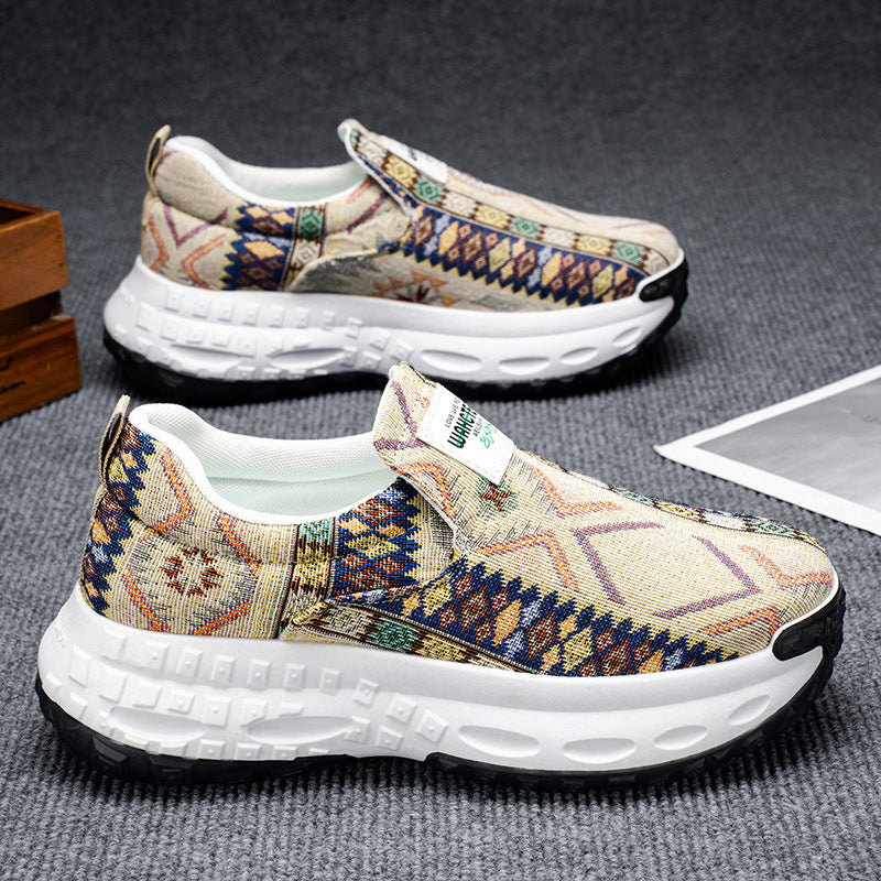 2025 winter new men's chunky platform sneakers - slip-on casual athletic shoes, anti-slip, wear-resistant, and breathable