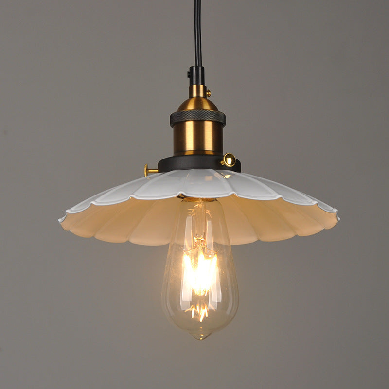 American rural industrial style retro wrought iron small chandelier restaurant aisle cafe bar counter single-head lotus leaf hanging lamp