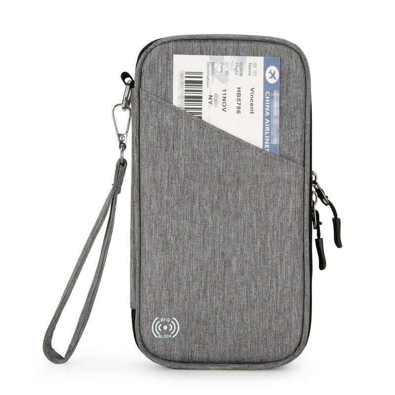 Passport ID bag Thin and light anti-theft brush Boarding portable storage Multi-function bag Large capacity Long ticket clip Money clip