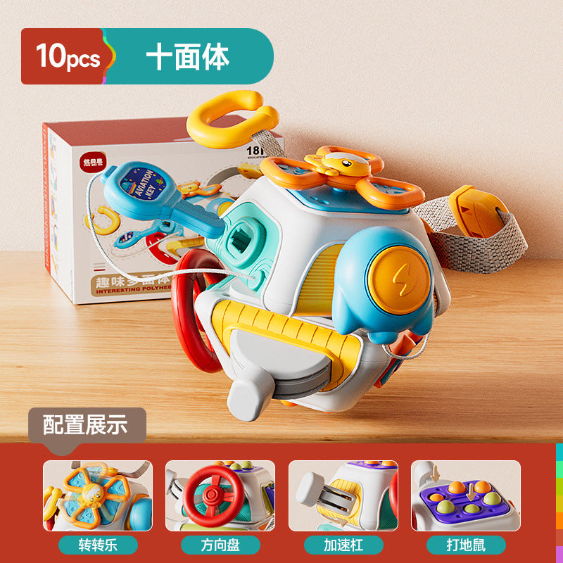 Infant busy ball montessori early education puzzle rubik's cube moving music 1-2 years old 10 months baby hexahedron toy