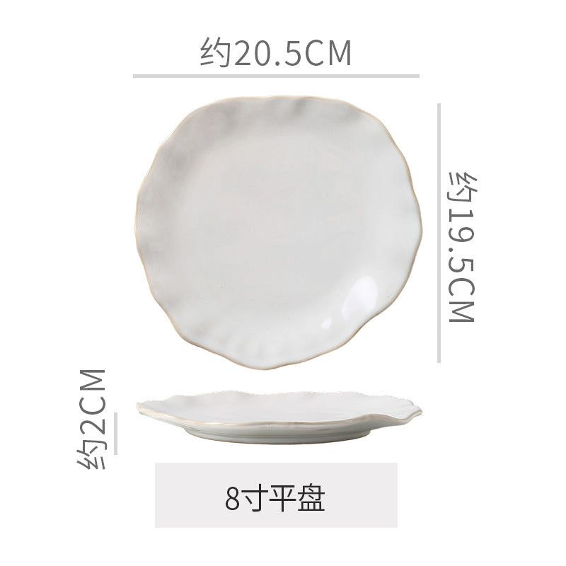 Vintage chic dinnerware set - restaurant, hotel, and home use - unique shaped dessert plates, pastry bowls, and rice bowls - wholesale