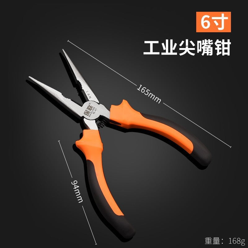 Needle-nose pliers/oblique pliers electrician 6/ 8inch labor-saving tiger pliers multi-functional industrial-grade hand pliers tools